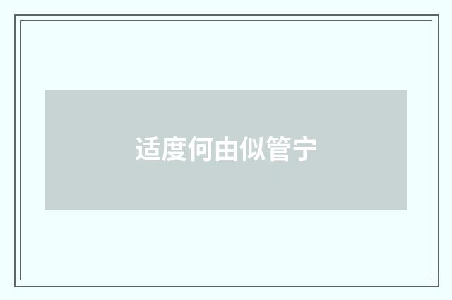 适度何由似管宁
