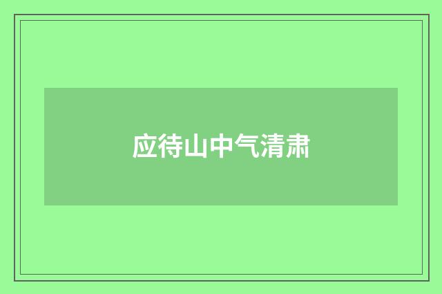 应待山中气清肃