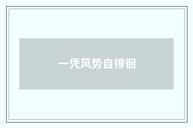 一凭风势自徘徊