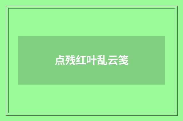 点残红叶乱云笺