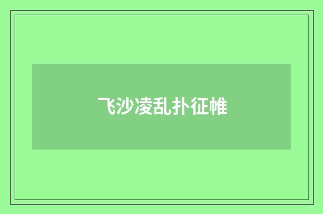 飞沙凌乱扑征帷