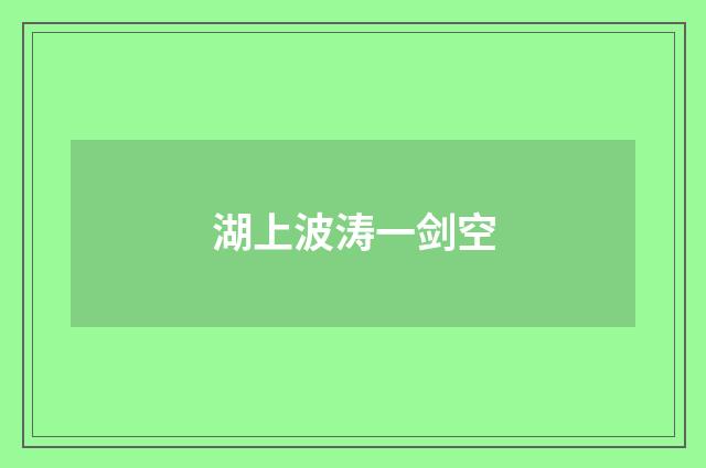 湖上波涛一剑空