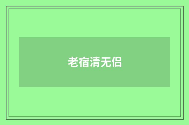 老宿清无侣
