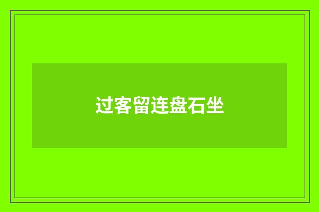 过客留连盘石坐