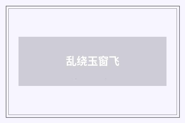 乱绕玉窗飞