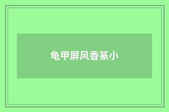 龟甲屏风香篆小