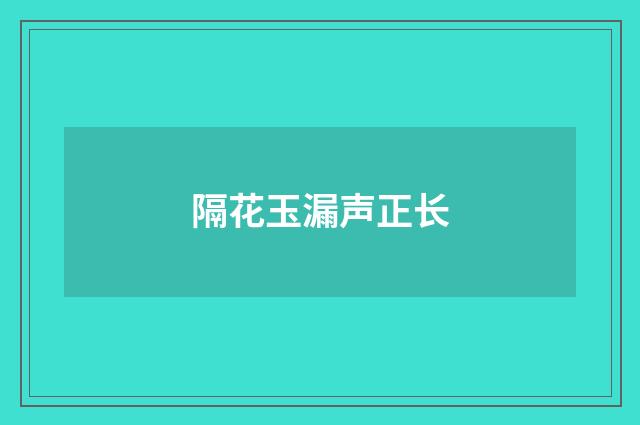 隔花玉漏声正长