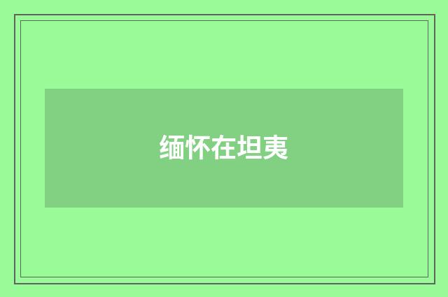 缅怀在坦夷