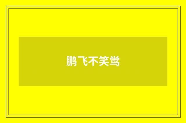鹏飞不笑鸴