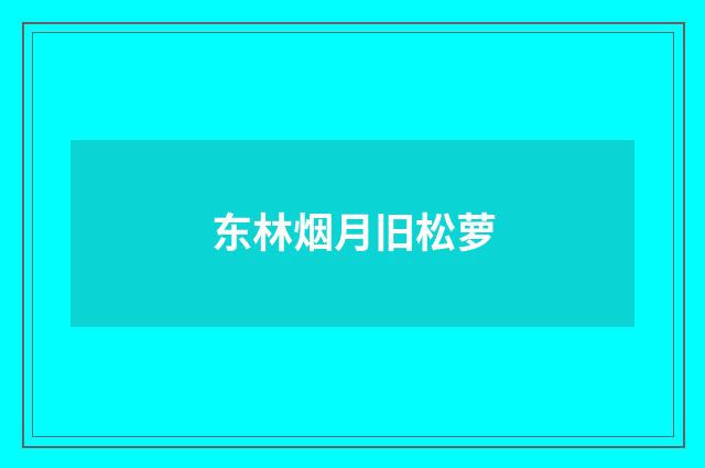 东林烟月旧松萝