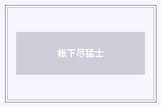帐下尽猛士