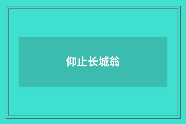 仰止长城翁