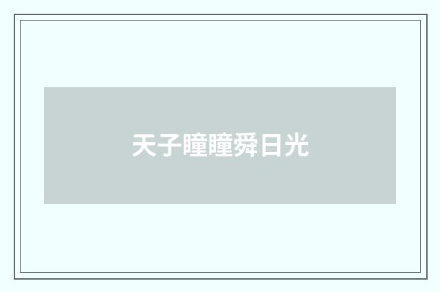 天子瞳瞳舜日光