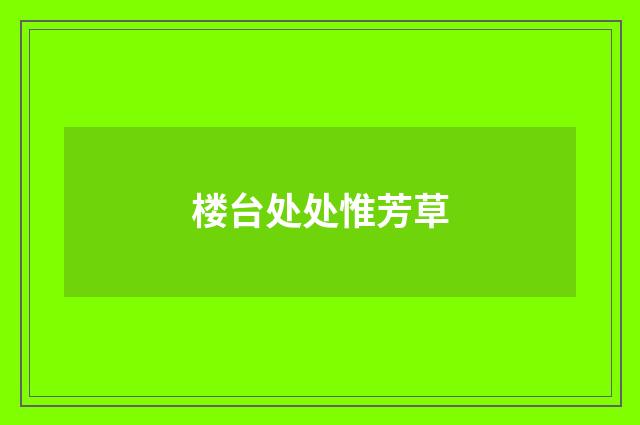 楼台处处惟芳草