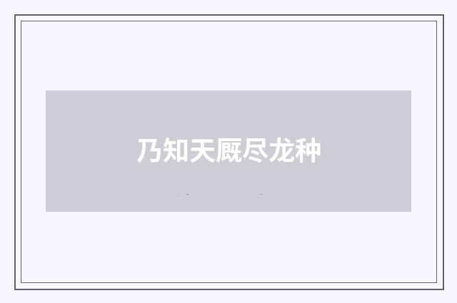 乃知天厩尽龙种