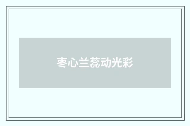枣心兰蕊动光彩