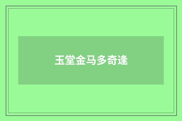 玉堂金马多奇逢