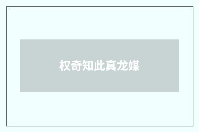 权奇知此真龙媒