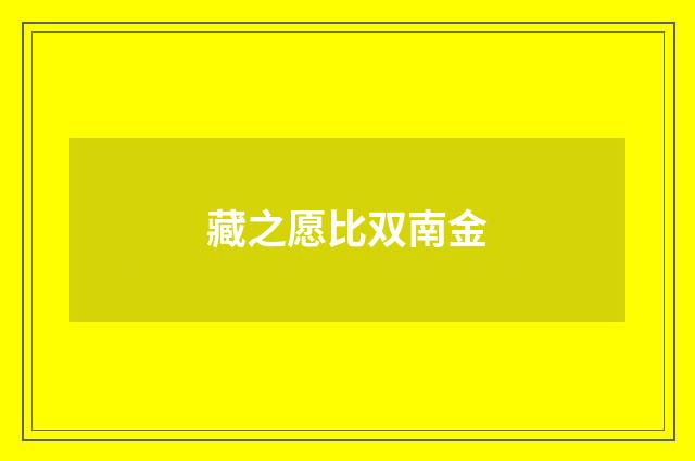 藏之愿比双南金