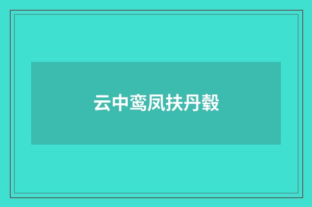 云中鸾凤扶丹毂