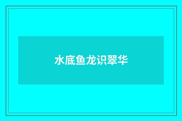 水底鱼龙识翠华