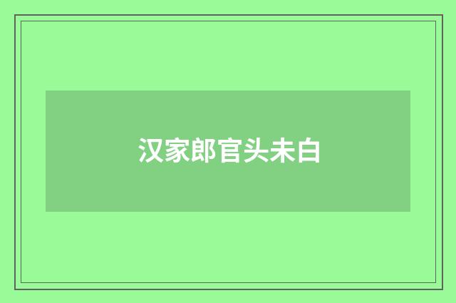 汉家郎官头未白