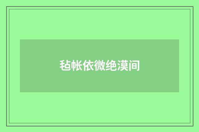 毡帐依微绝漠间