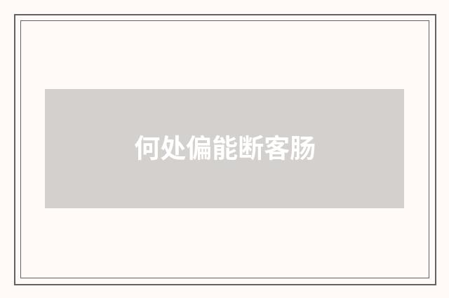 何处偏能断客肠