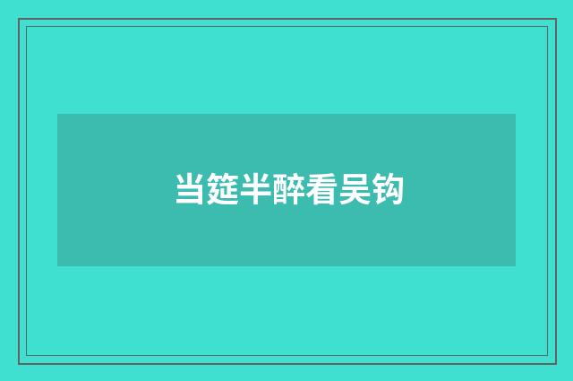 当筵半醉看吴钩