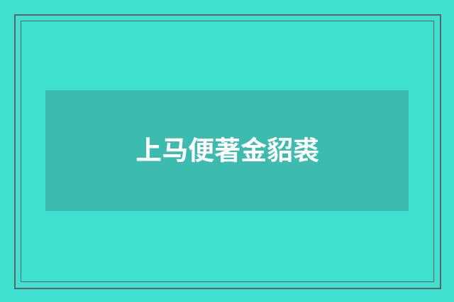 上马便著金貂裘