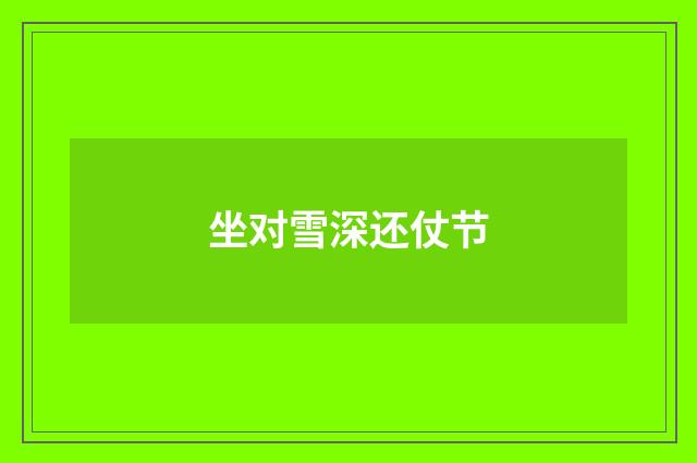 坐对雪深还仗节