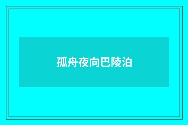 孤舟夜向巴陵泊