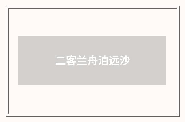 二客兰舟泊远沙