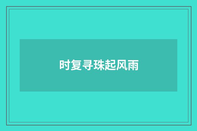 时复寻珠起风雨