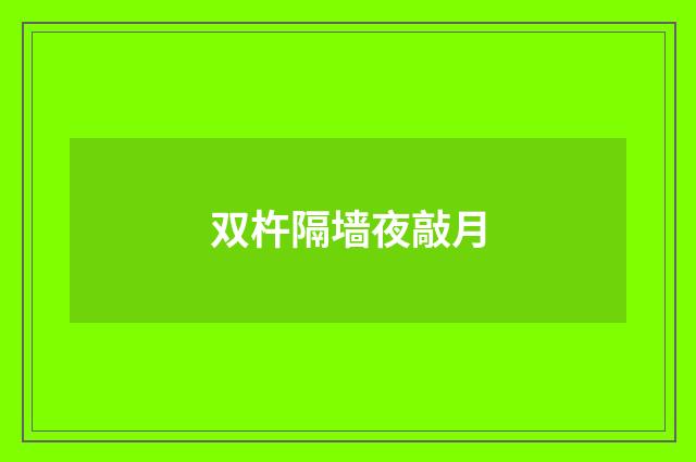 双杵隔墙夜敲月
