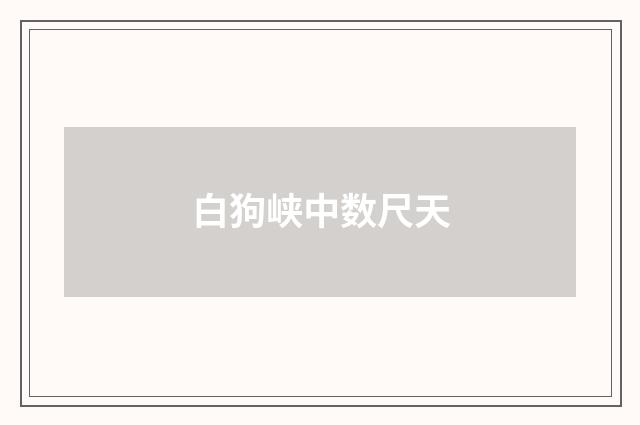 白狗峡中数尺天