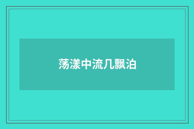 荡漾中流几飘泊