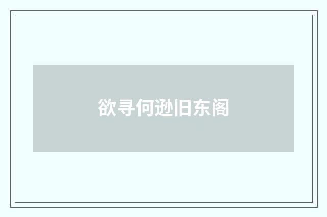 欲寻何逊旧东阁