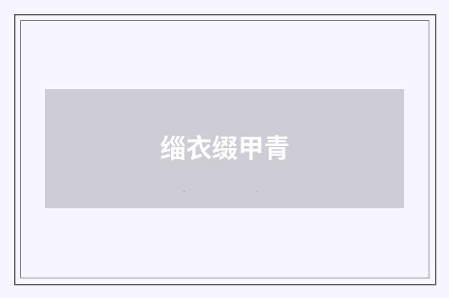 缁衣缀甲青
