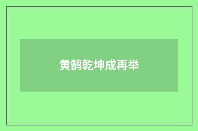 黄鹄乾坤成再举