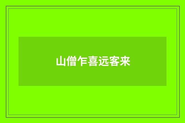 山僧乍喜远客来