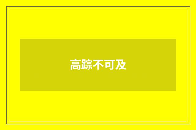 高踪不可及