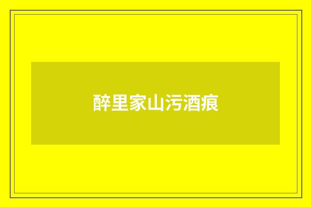 醉里家山污酒痕