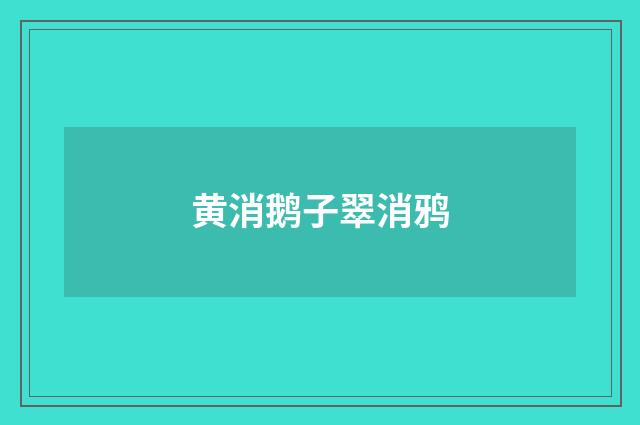 黄消鹅子翠消鸦