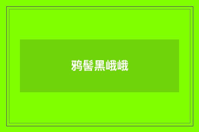 鸦髻黑峨峨