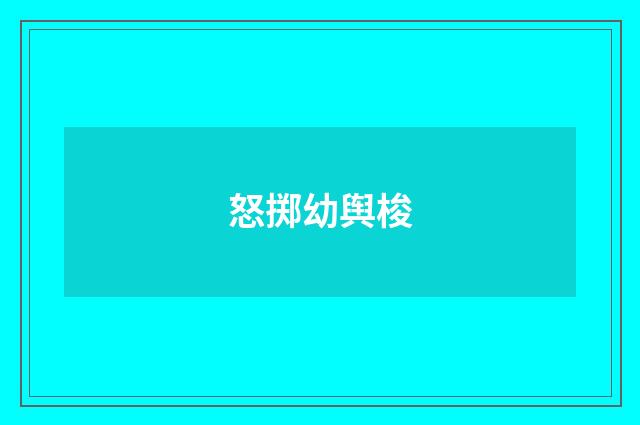 怒掷幼舆梭