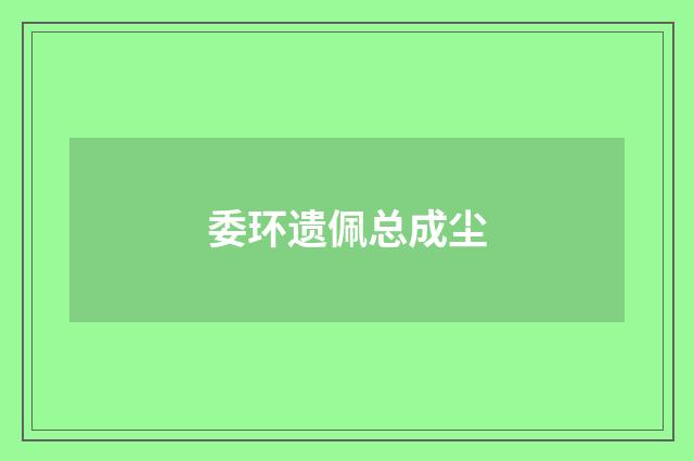 委环遗佩总成尘