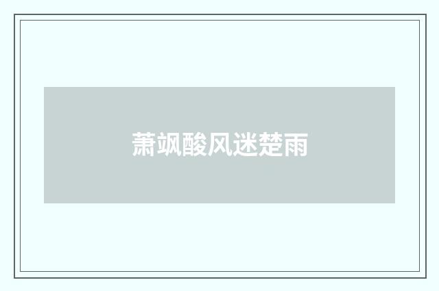 萧飒酸风迷楚雨