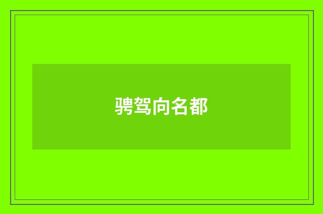 骋驾向名都
