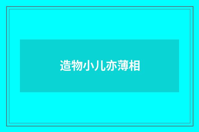 造物小儿亦薄相
